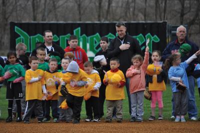 Cedar Grove Baseball players and coaches at last season’s opening ceremonies at Victory Road Park. Photo by Bill Forry